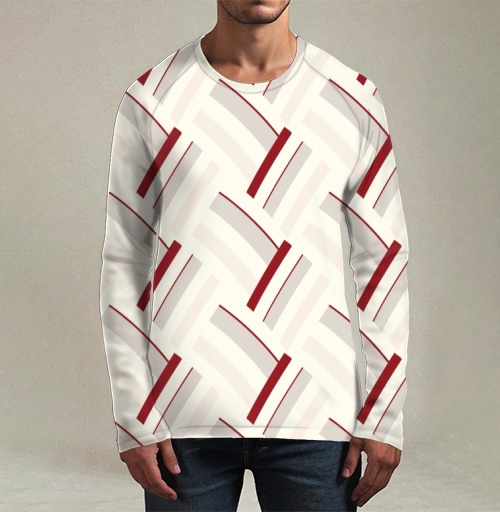 Фотография футболки Geometric / Абстрактный узор с бордовыми линиями создающий строгий ритм
