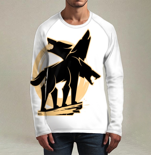 Фотография футболки Mystical Three-headed Wolf – Мистический Силуэт Трехглавого Волка