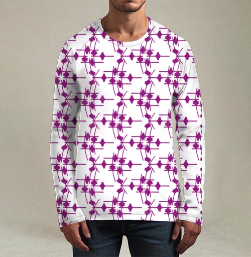 Фотография футболки Геометрический узор фуксия на сером Abstract Fuchsia Grey Pattern