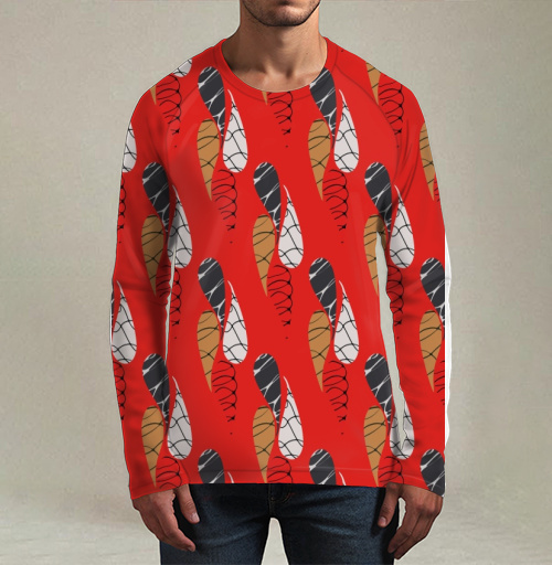 Фотография футболки Абстрактный графический узор лепестки / Abstract pattern red drops