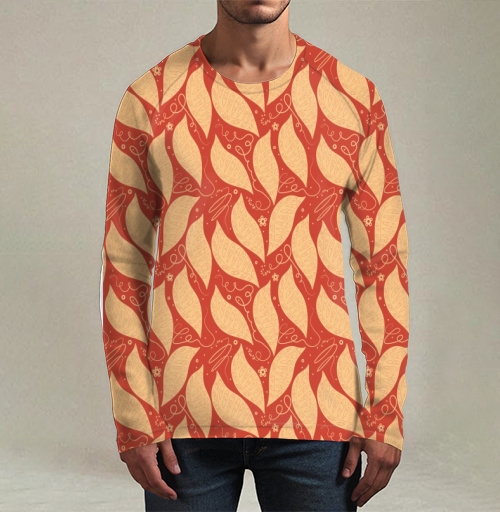 Фотография футболки Organic Autumn Leaves Pattern / Узор Осенние Листья стильный домашний текстиль