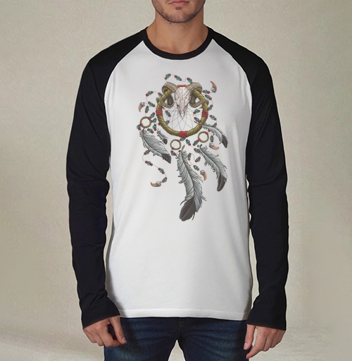 Фотография футболки Магический ловец снов с черепом барана Dreamcatcher Skull Amulet