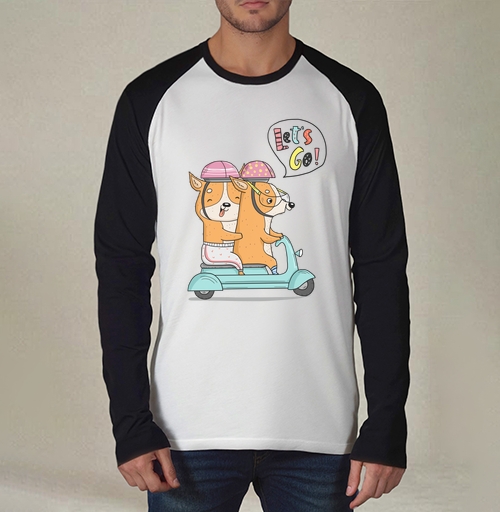 Фотография футболки Весёлая поездка корги на скутере