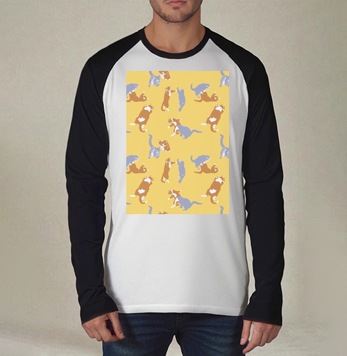 Фотография футболки Playful Pets Cats Pattern – Паттерн игры веселых котиков дизайн