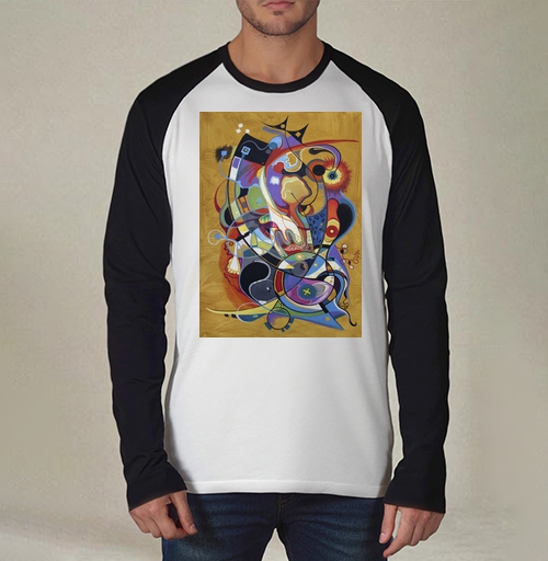Фотография футболки Абстрактная живопись с динамичным переплетением линий эмоциональный баланс внутри
