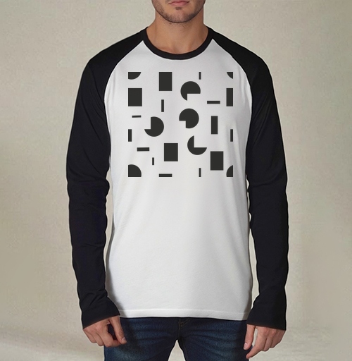 Фотография футболки Черно белые геометрические формы в абстрактном стиле