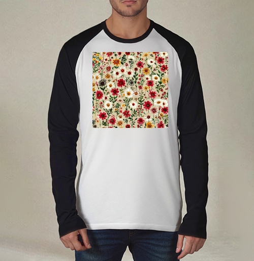 Фотография футболки Vintage Wildflower Meadow Garden Pattern / Винтажный луг садовый полевые цветы