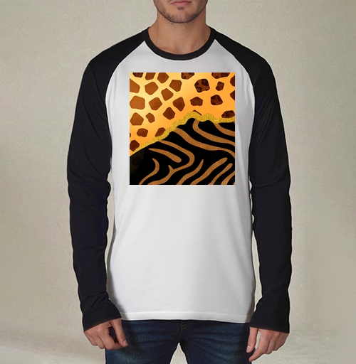 Фотография футболки Golden animal print / Золотой анималистичный паттерн зебры и жирафа