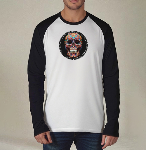 Фотография футболки Floral Skull - Цветочный мексиканский череп яркий красочный декор
