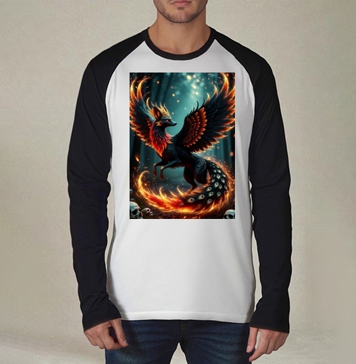 Фотография футболки Fire Fox Phoenix Hybrid – Огненная лиса феникс в лесу мистический дух природы