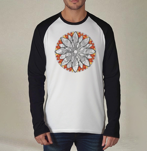 Фотография футболки Mandala/Мандала симметричный зентангл узор для созерцания медитативного черно белого