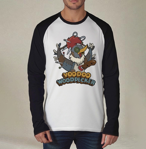 Фотография футболки Voodoo Woodpecker Вуду дятел мультяшная стилизованная иллюстрация