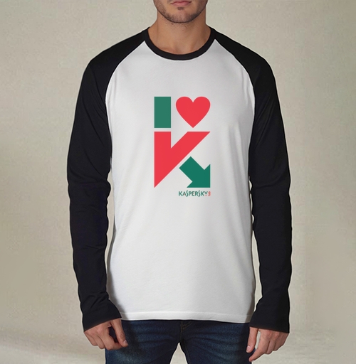 Фотография футболки Стильный логотип I love Kaspersky с сердцем и стрелкой