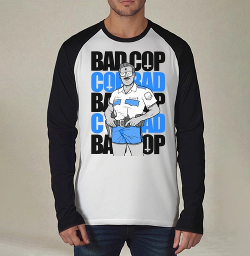Фотография футболки Ироничный принт Bad Cop McLOVIN в стиле комикс-арт