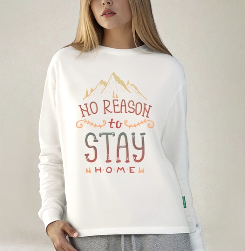 Фотография футболки Вдохновляющая иллюстрация NO REASON to STAY HOME