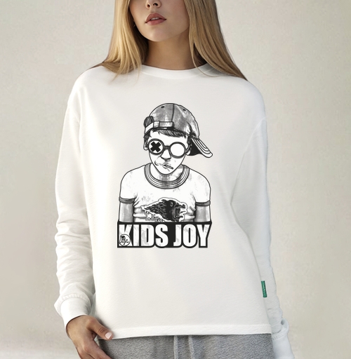 Фотография футболки Стильный Монохромный Подросток В Очках KIDS JOY