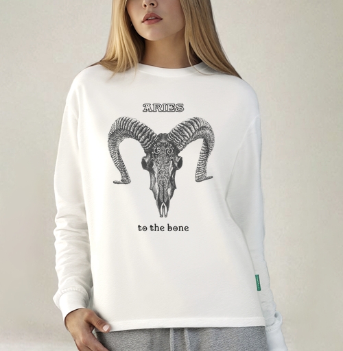 Фотография футболки Чёреп барана с орнаментом символ зодиака Овен to the bone