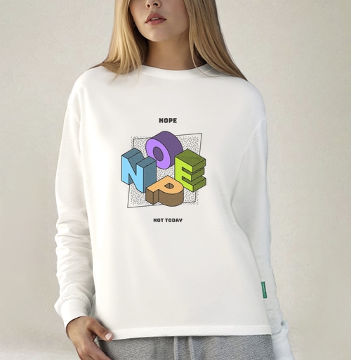 Фотография футболки Яркая 3D-композиция NOPE с дерзким отказом
