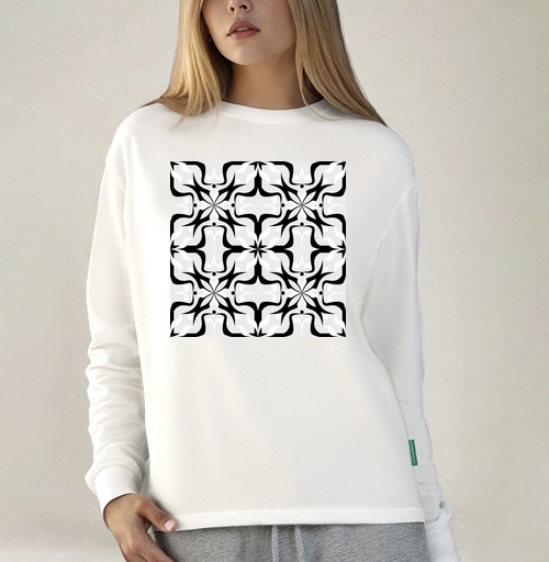 Фотография футболки Черно Белая Геометрическая Симметрия Весна Лето
