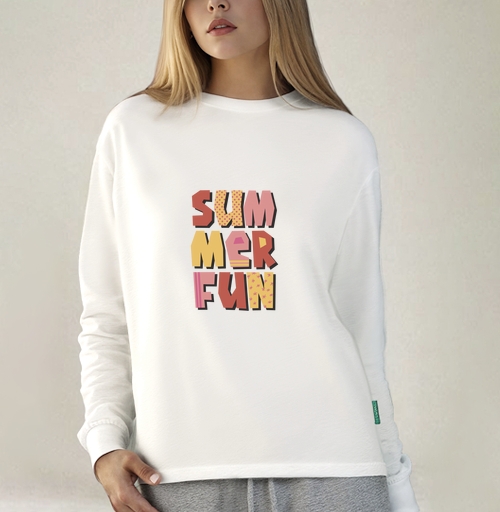 Фотография футболки Летние забавы теплые цвета летний текст summer fun