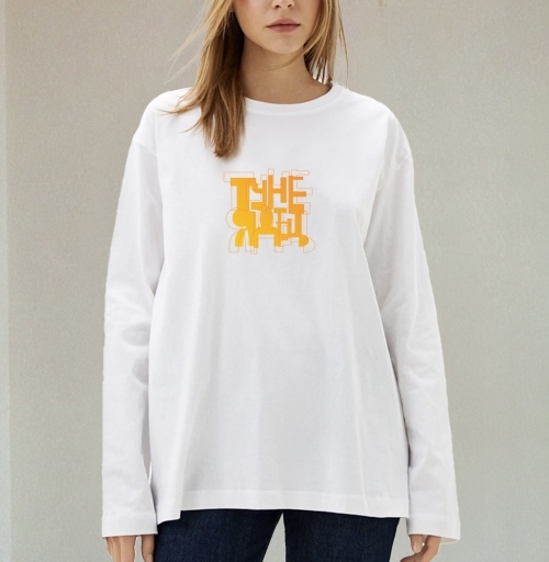 Фотография футболки Оранжевый текстовый арт с силуэтом женщины крысиная леди