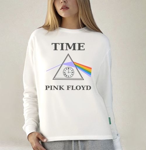 Фотография футболки Преобразование света через время с часами Pink Floyd