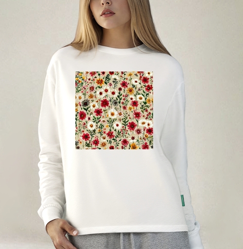 Фотография футболки Vintage Wildflower Meadow Garden Pattern / Винтажный луг садовый полевые цветы