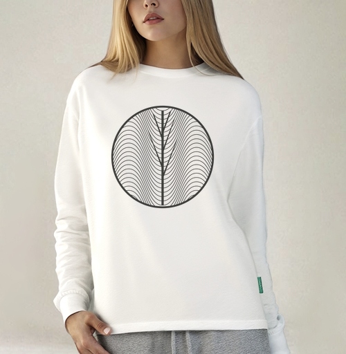Фотография футболки Черно белый оптический узор в круге привлечения взгляда