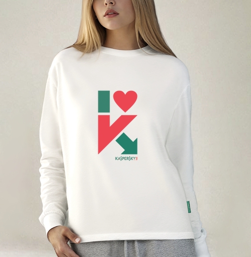 Фотография футболки Стильный логотип I love Kaspersky с сердцем и стрелкой