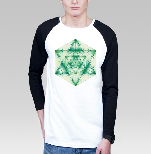 Фотография футболки Сакральная Геометрия -  Куб Метатрона Зеленый