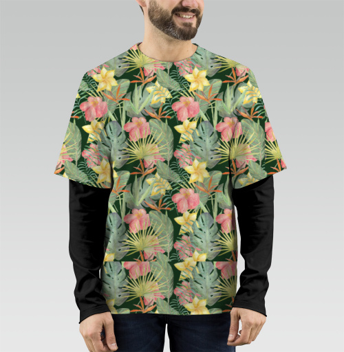 Фотография футболки Тропические цветы и листья