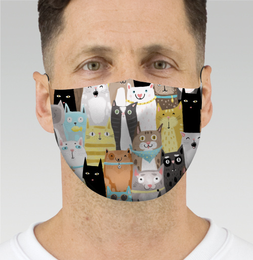 маска с рисунком Многокотов 143376, цвет прозрачный - купить в интернет-магазине Мэриджейн в Москве и СПБ