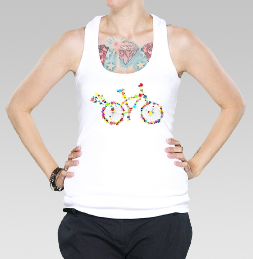 Фотография футболки Велосипед из цветов