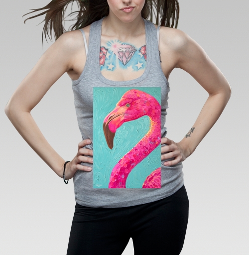 Фотография футболки Изящный фламинго