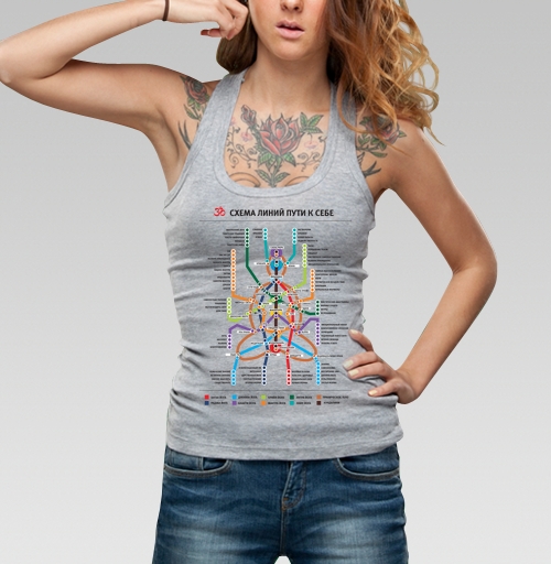 Фотография футболки Cхема линий - путь к йоге.