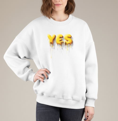 Фотография футболки Объемные желтые капающие буквы да Yes
