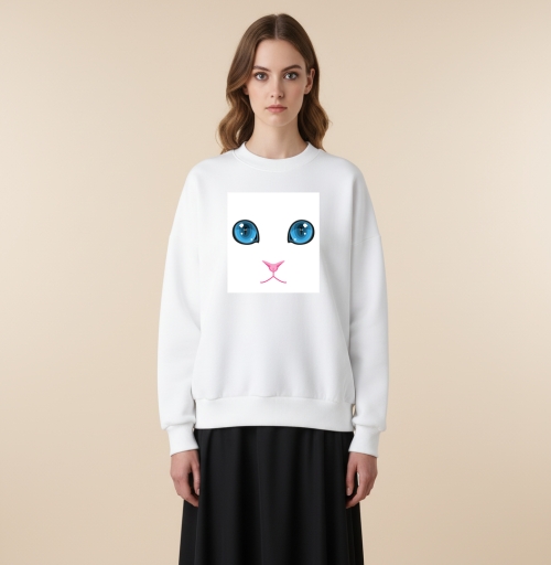 Фотография футболки Кошачьи Голубые Глаза Розовый Нос