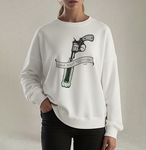 Фотография футболки Удача любит подготовку - револьвер