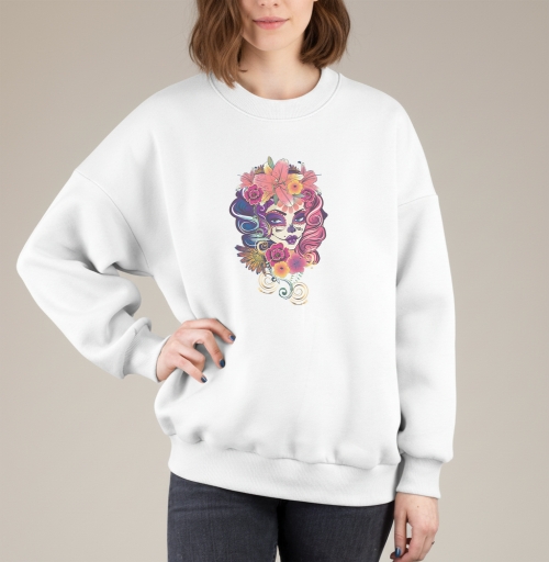 Фотография футболки Портрет девушки с калавера макияжем