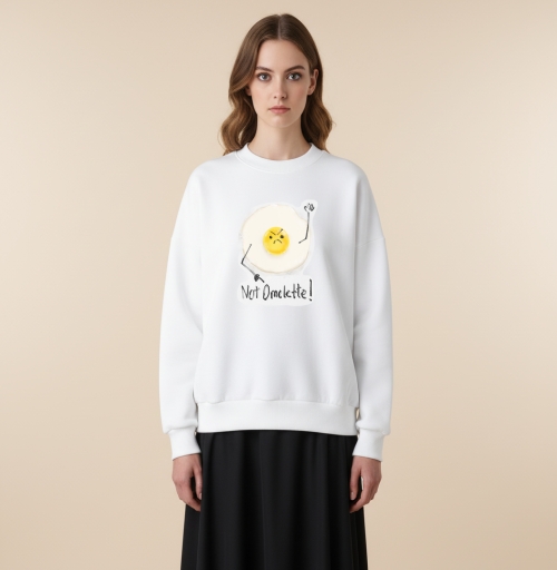 Фотография футболки Желтая яичница с надписью не омлет в стиле комикс