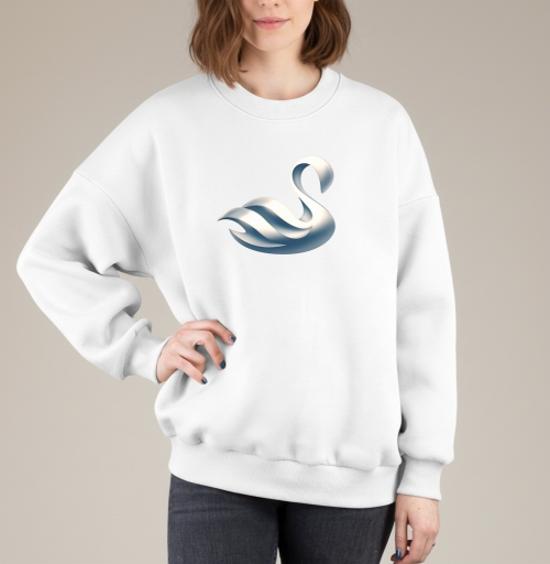 Фотография футболки Минималистичная белая лебедь – символ изящества