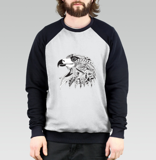Фотография футболки Голова орла в стиле зентангл.