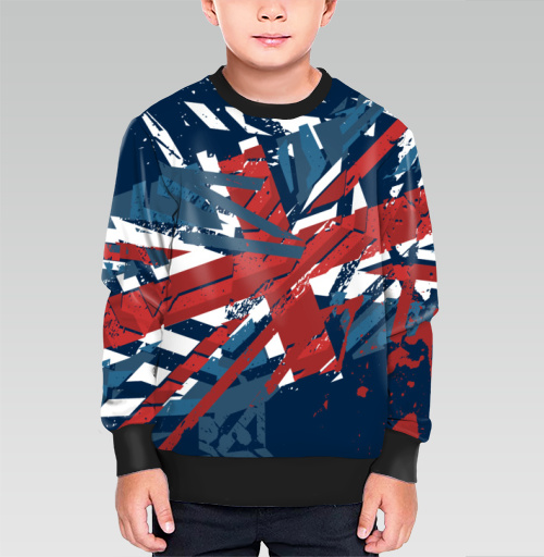 Детский свитшот 3D с рисунком Британский флаг, таки порвал 129624, размер 2-3года (98) &mdash; 4года (104), материал - Футер сэндвич 100% полиэстер подложка 100%хлопок - купить в интернет-магазине Мэриджейн в Москве и СПБ