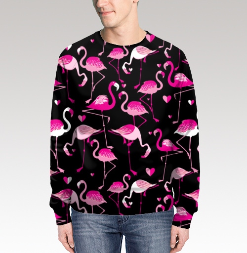 Фотография футболки Узор розовые фламинго