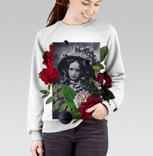 Женский свитшот 3D с рисунком Аленький цветочек 167846, размер 40 (XS) &mdash; 52 (3XL) - купить в интернет-магазине Мэриджейн в Москве и СПБ