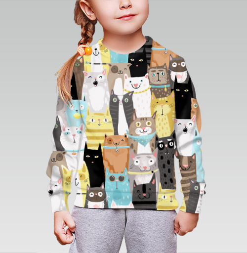 Детский свитшот 3D с рисунком Многокотов 143376, размер 2-3года (98) &mdash; 5лет (116) - купить в интернет-магазине Мэриджейн в Москве и СПБ