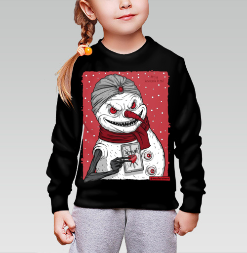 Детский свитшот 3D с рисунком Снеговик-предсказатель