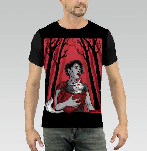Мужская футболка 3D с рисунком Призрачный лес