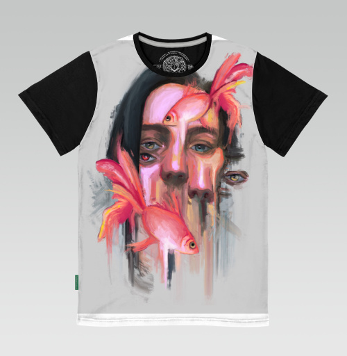 Мужская футболка 3D с рисунком Эра Рыб портрет 184418, размер 42 (XXS) &mdash; 60 (5XL), материал - 100% хлопок высшее качество - купить в интернет-магазине Мэриджейн в Москве и СПБ