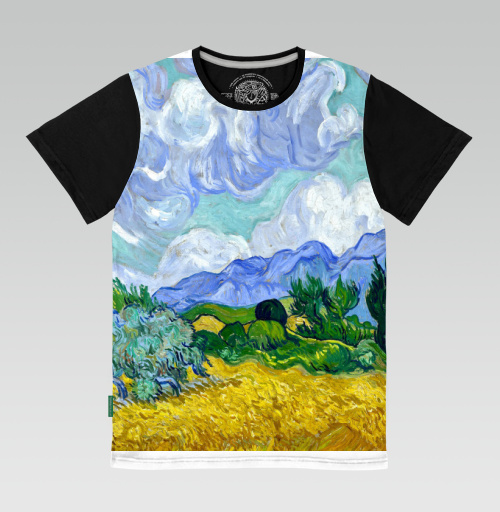 Фотография футболки Винсент Ван Гог, Пшеничное поле с кипарисами